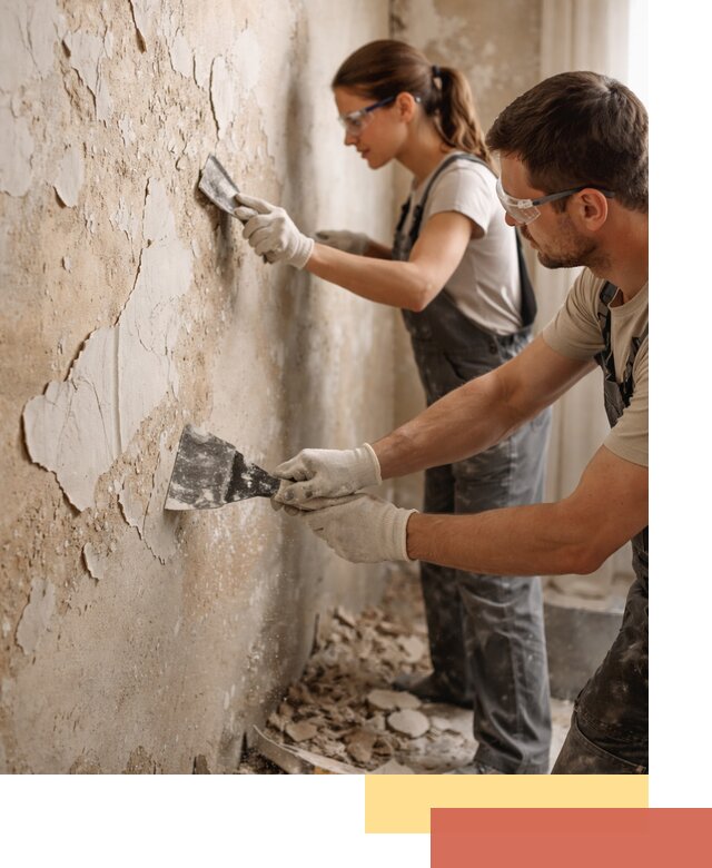 Снятие старой шпаклевки и подготовка поверхностей в Троицке