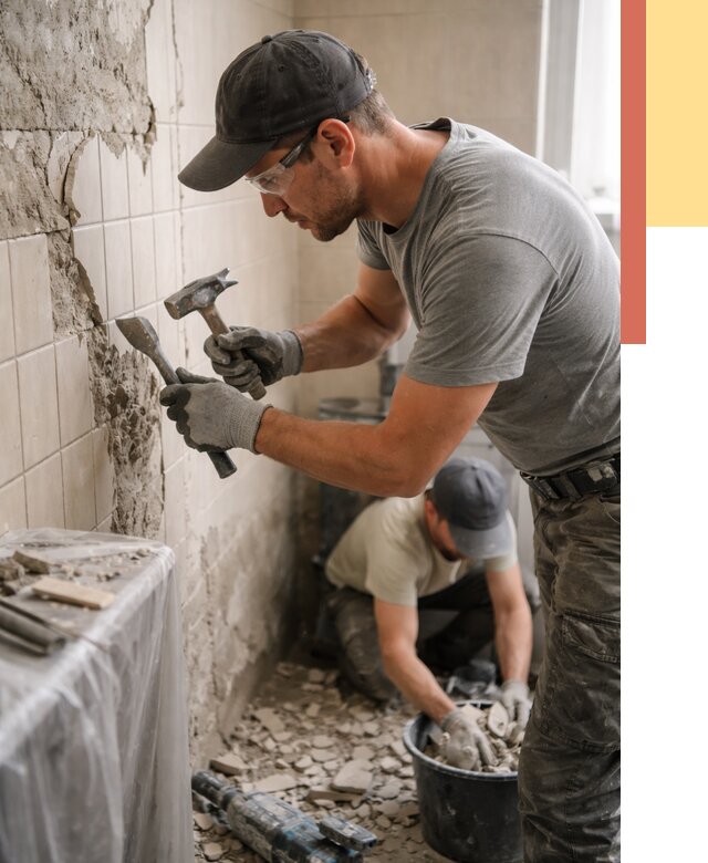 Демонтаж плитки со стен в Троицке от 876 руб. — быстро и недорого | ОТДЕЛОЧНИК-Трц