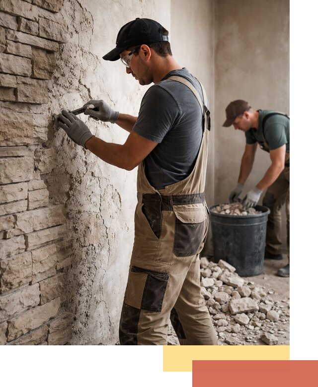 Демонтаж декоративного камня в Троицке профессионально и безопасно