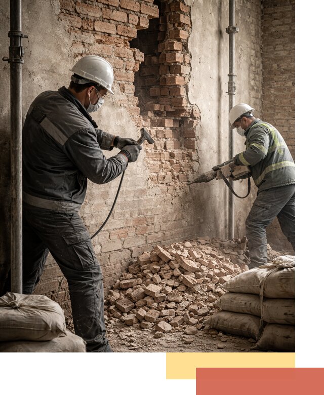 Демонтаж кирпичных стен в Троицке быстро и безопасно