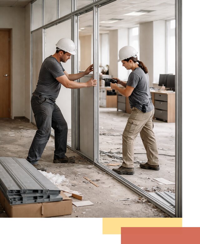 Демонтаж алюминиевых перегородок в Троицке быстро и аккуратно