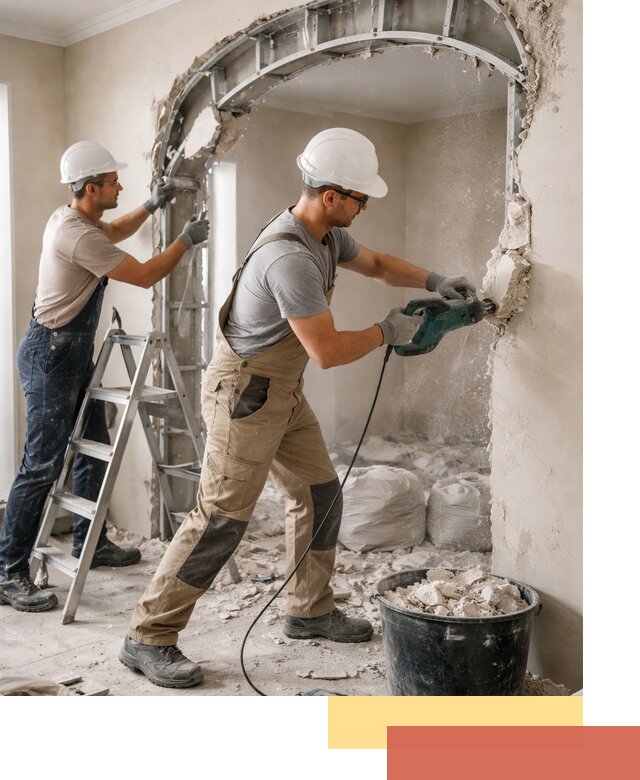 Демонтаж гипсокартонной арки в Троицке быстро и аккуратно