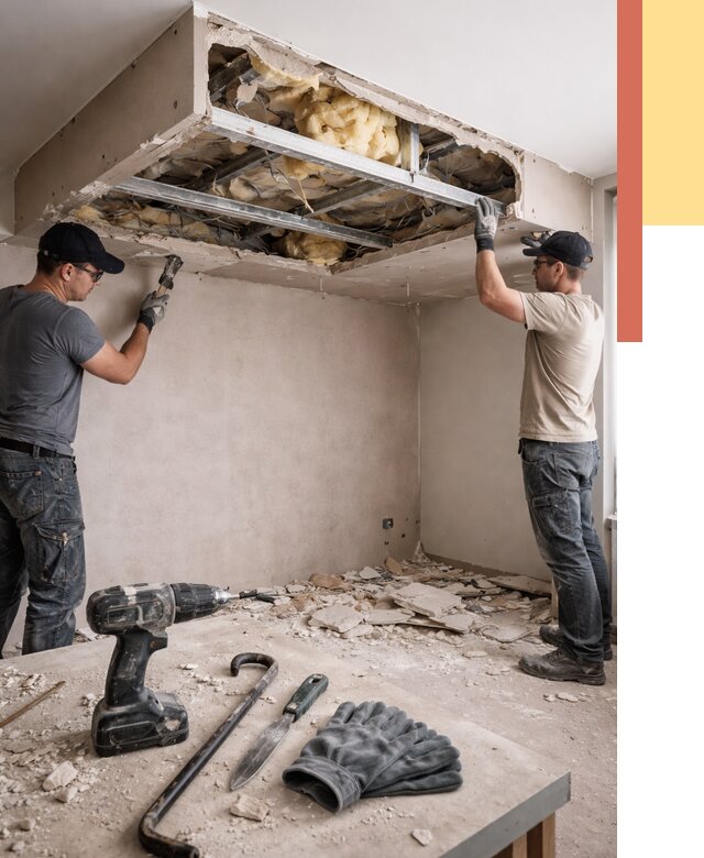 Демонтаж короба из гипсокартона в Троицке от 1567 руб. — быстро и недорого | ОТДЕЛОЧНИК-Трц