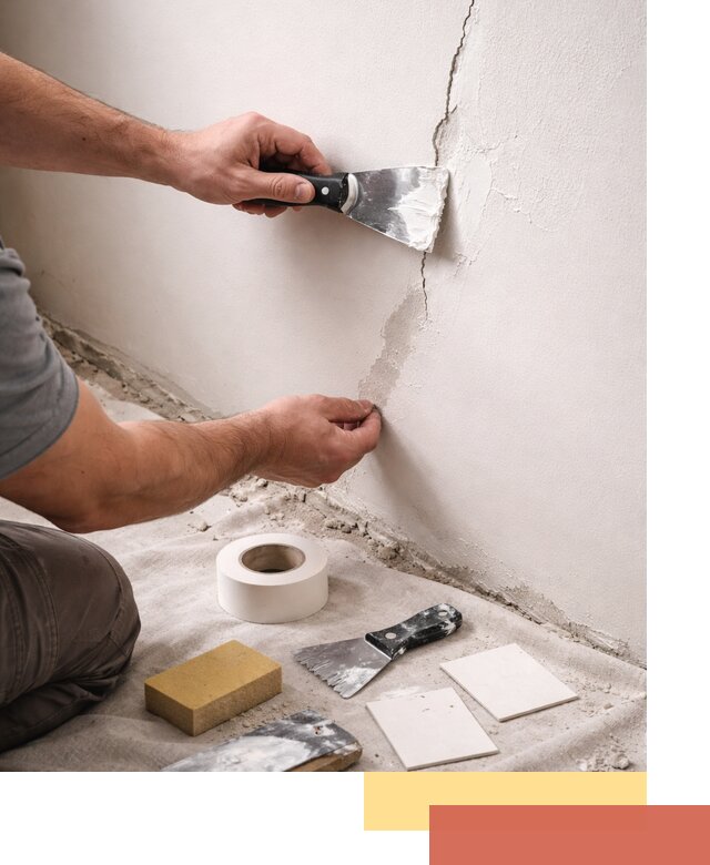 Заделка трещин и сколов в стенах и потолках в Троицке