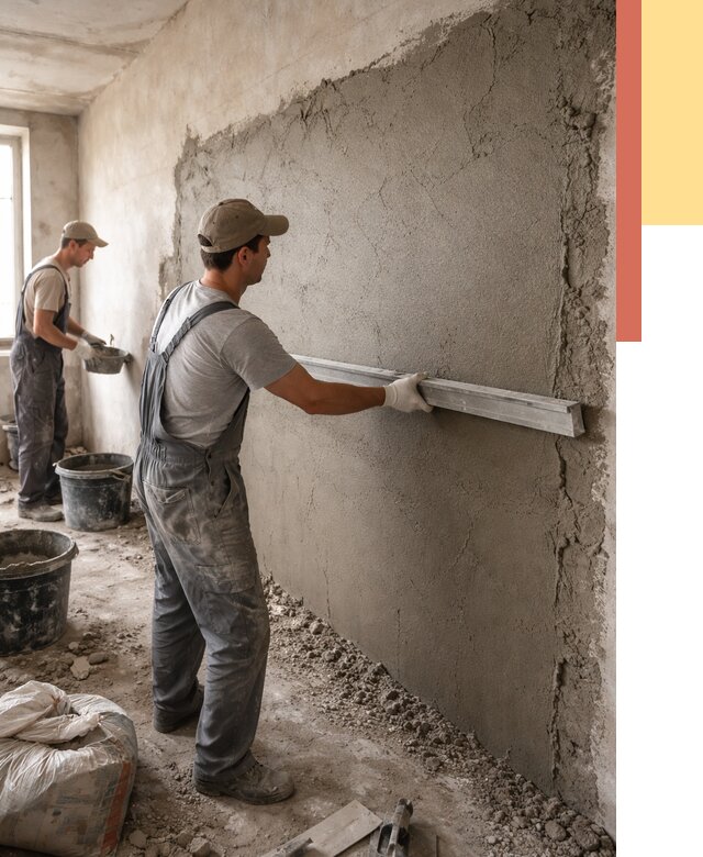 Цементная штукатурка стен в Троицке от 4640 руб/м2 — быстро и недорого | ОТДЕЛОЧНИК-Трц