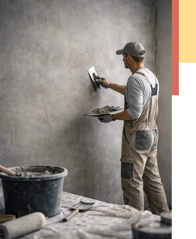 Декоративная штукатурка под бетон в Троицке от 2578 руб./м² — нанесение под ключ | ОТДЕЛОЧНИК-Трц