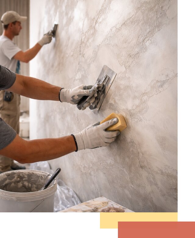 Декоративная штукатурка под мрамор в Троицке для стен и потолков