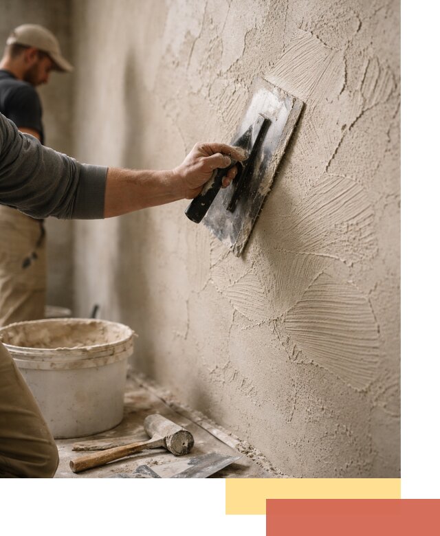 Фактурная штукатурка стен в Троицке — монтаж, отделка, реставрация