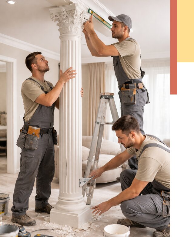 Установка декоративных колонн в Троицке от 12373 руб. под ключ | ОТДЕЛОЧНИК-Трц