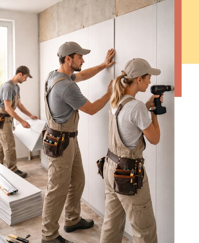 Монтаж ПВХ панелей на стены в Троицке от 464 руб/м2 — быстро и недорого | ОТДЕЛОЧНИК-Трц