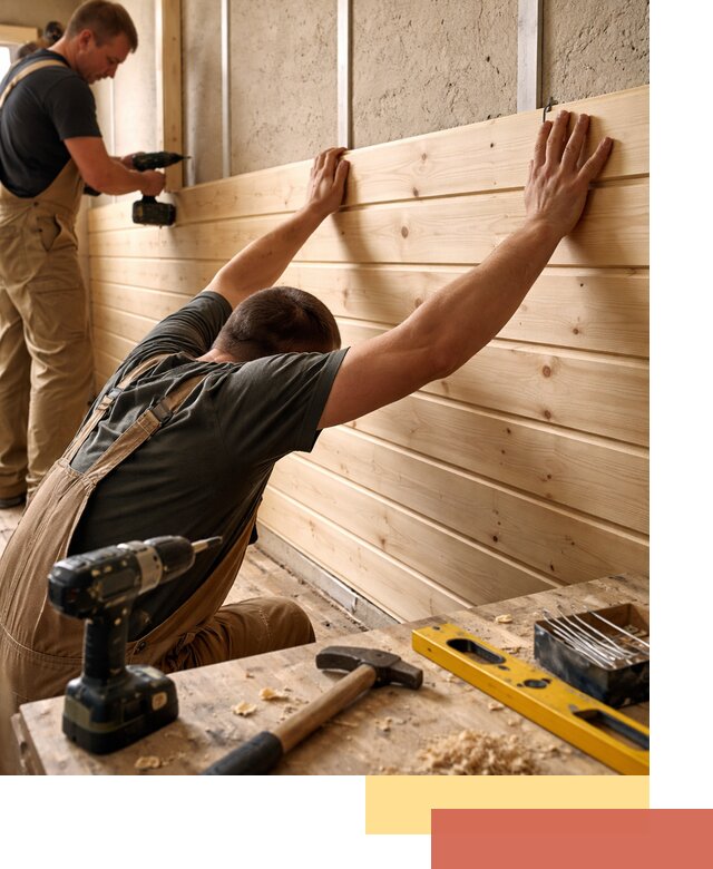 Монтаж деревянной вагонки на стены в Троицке быстро и качественно