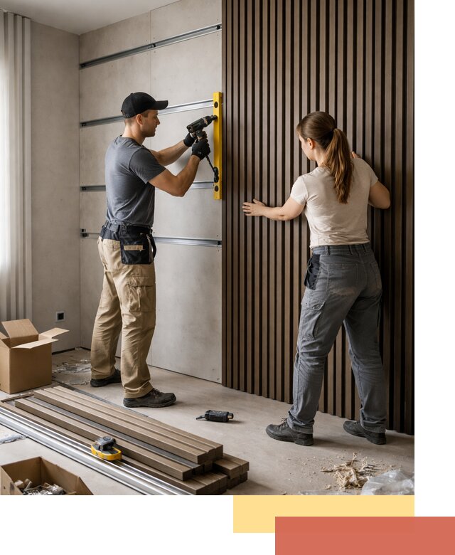 Монтаж реечных панелей на стены в Троицке