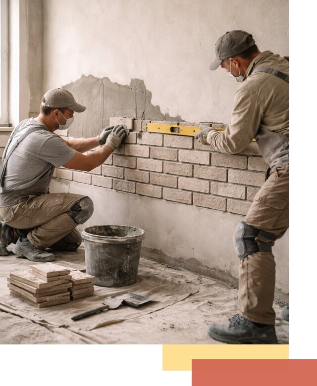 Монтаж декоративного кирпича профессионально в Троицке