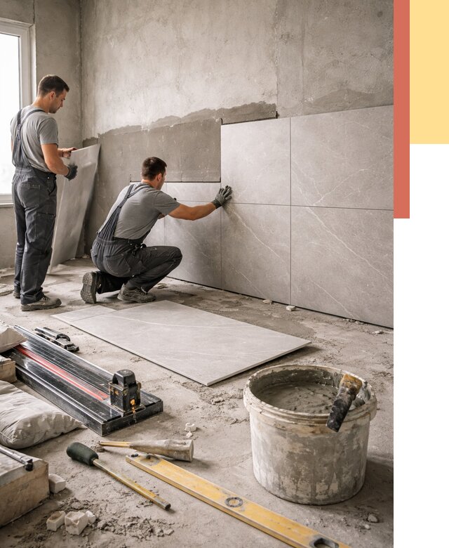 Облицовка стен керамогранитом в Троицке от 4331 руб./м² — услуги под ключ | ОТДЕЛОЧНИК-Трц