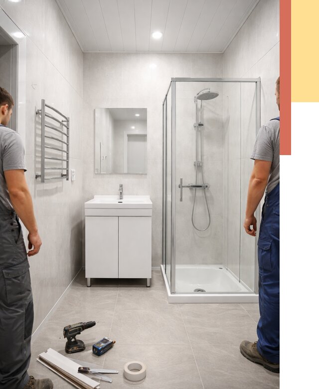 Отделка ванной комнаты панелями ПВХ в Троицке от 4640 руб. за м2 | ОТДЕЛОЧНИК-Трц