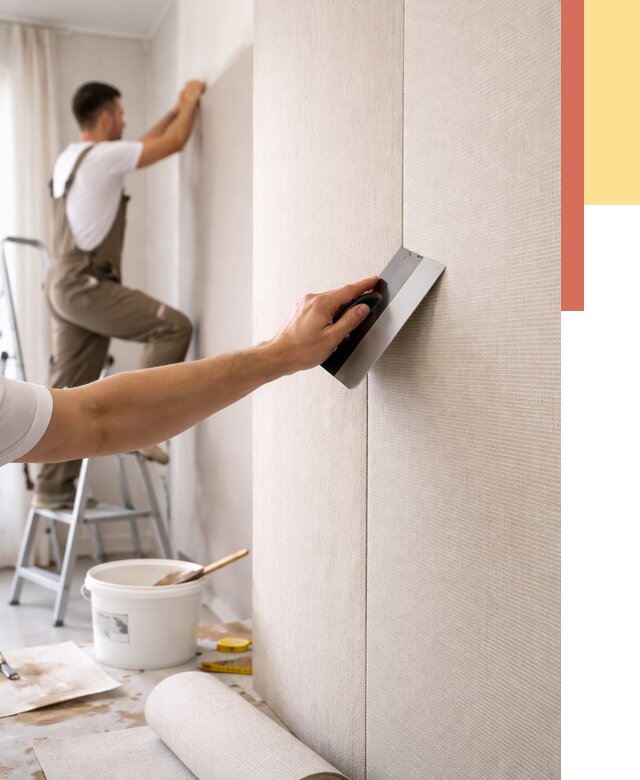 Поклейка текстильных обоев в Троицке от 4640 руб. под ключ | ОТДЕЛОЧНИК-Трц