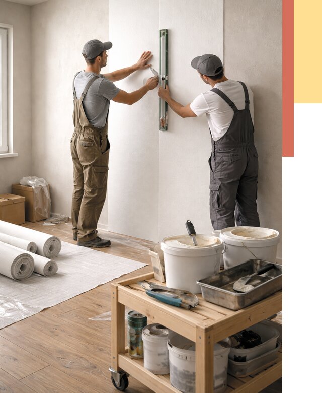 Поклейка стеклообоев в Троицке от 6702 руб. за м2 — быстро и недорого | ОТДЕЛОЧНИК-Трц