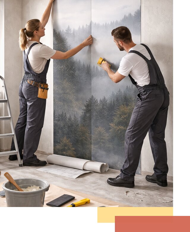 Поклейка фотообоев профессионально в Троицке под ключ