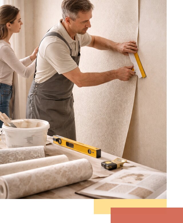 Поклейка обоев с подбором рисунка в Троицке