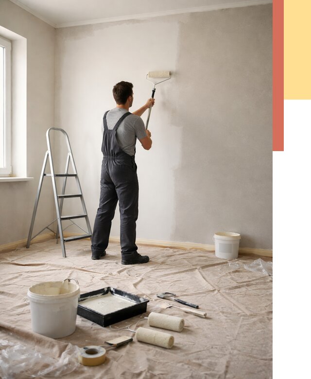 Покраска стен моющейся краской в Троицке от 361 руб./м² — быстро и недорого | ОТДЕЛОЧНИК-Трц