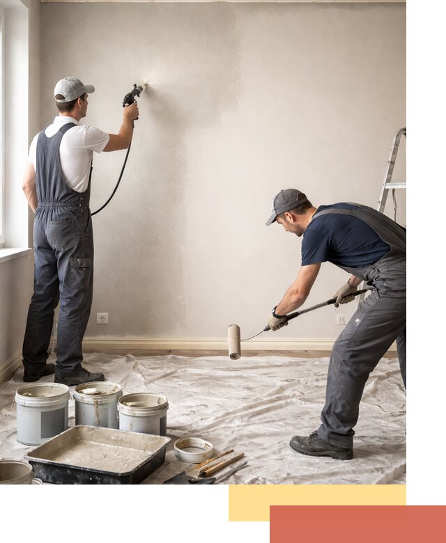 Покраска стен моющейся краской и защита поверхностей в Троицке