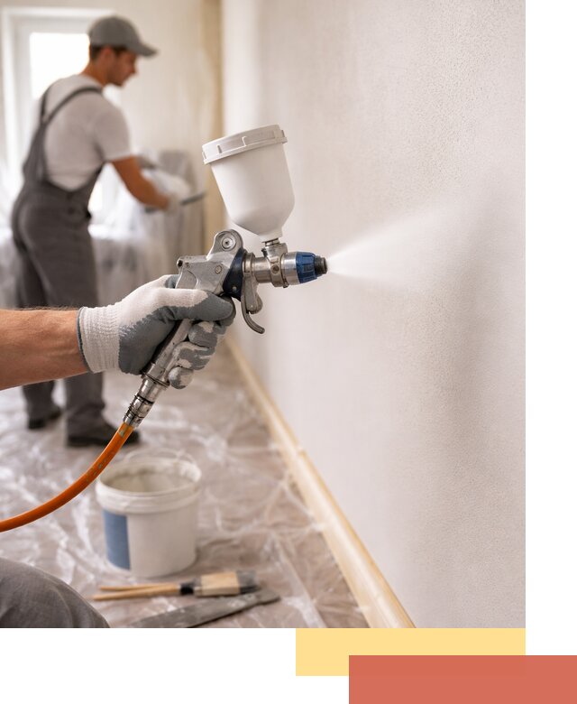 Покраска стен краскопультом в Троицке быстро и качественно