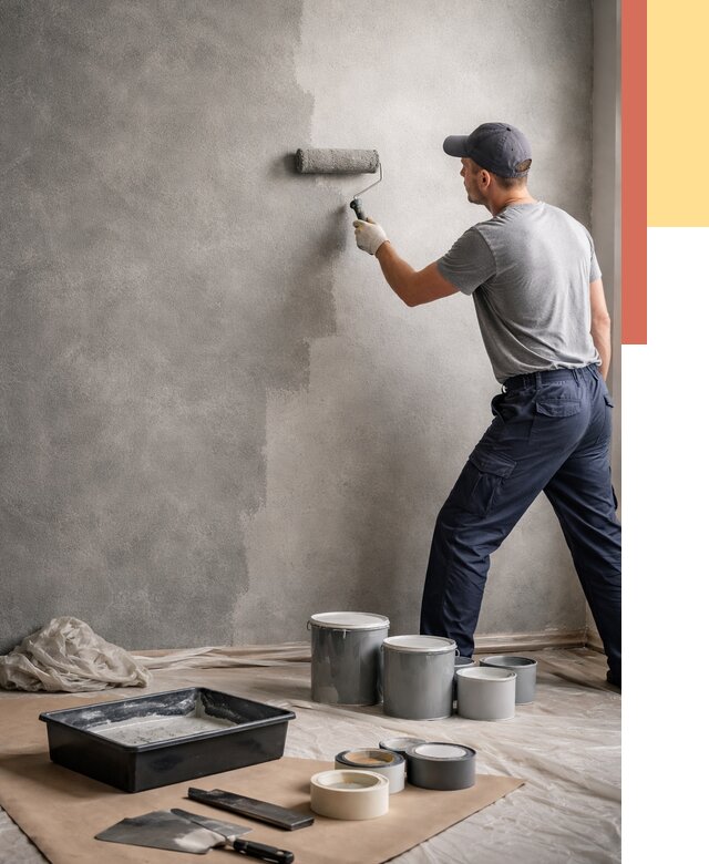 Покраска стен под бетон в Троицке от 670 руб. за м2 — быстро и недорого | ОТДЕЛОЧНИК-Трц