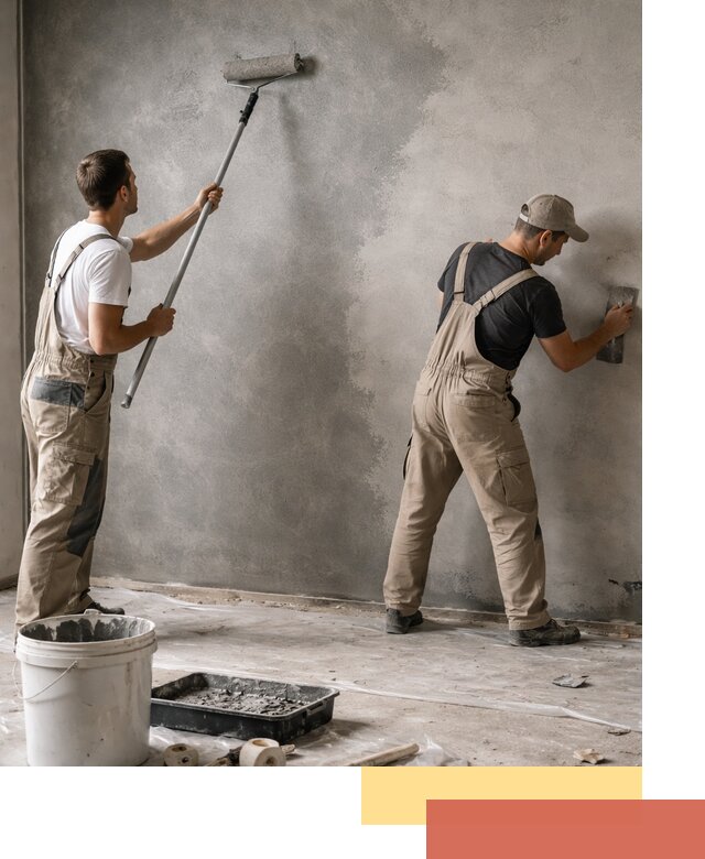 Покраска стен под бетон в Троицке профессионально и недорого