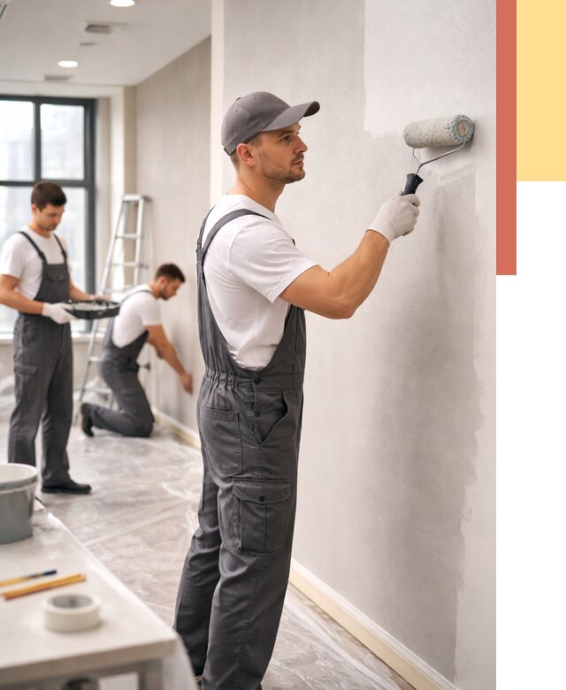 Покраска стен в офисе в Троицке от 8764 руб. — быстро и недорого | ОТДЕЛОЧНИК-Трц