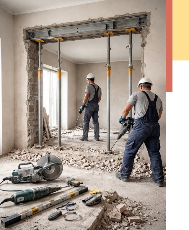 Прорезка проема в стене в Троицке от 4640 руб. — быстро и недорого | ОТДЕЛОЧНИК-Трц