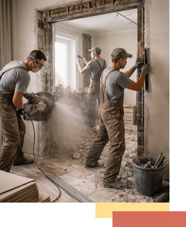 Расширение дверного проема под установку новой двери в Троицке