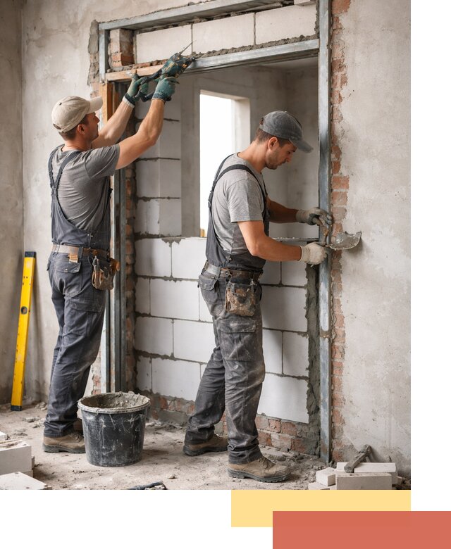 Закладка дверного проема под ключ в Троицке: демонтаж, монтаж, отделка