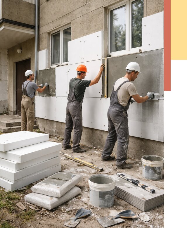 Утепление стен пенопластом в Троицке от 1804 руб. — недорого и под ключ | ОТДЕЛОЧНИК-Трц