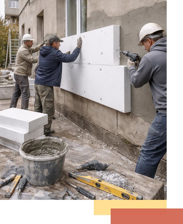 Утепление наружных стен пенопластом в Троицке