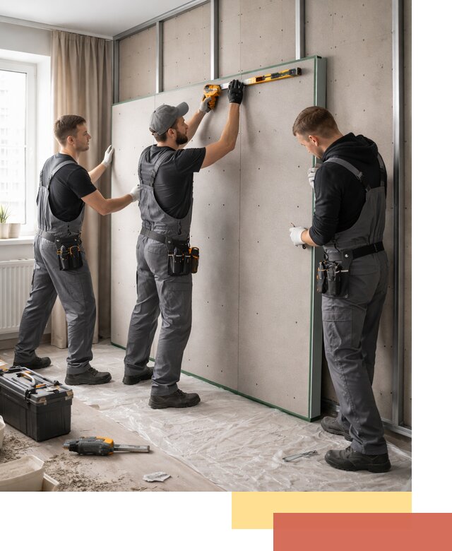 Шумоизоляция стен панелями ЗИПС в Троицке для жилых и коммерческих помещений