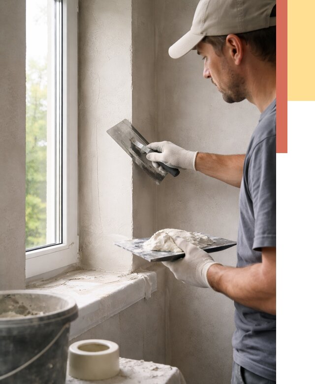 Штукатурка откосов в Троицке от 4640 руб/м² — услуги и выравнивание под ключ | ОТДЕЛОЧНИК-Трц