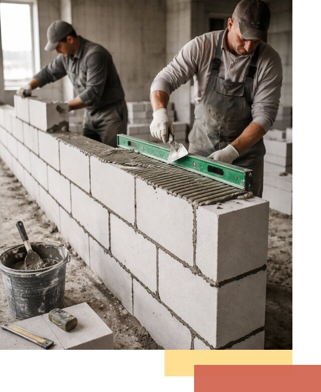 Кладка перегородок из газобетона в Троицке быстро и качественно