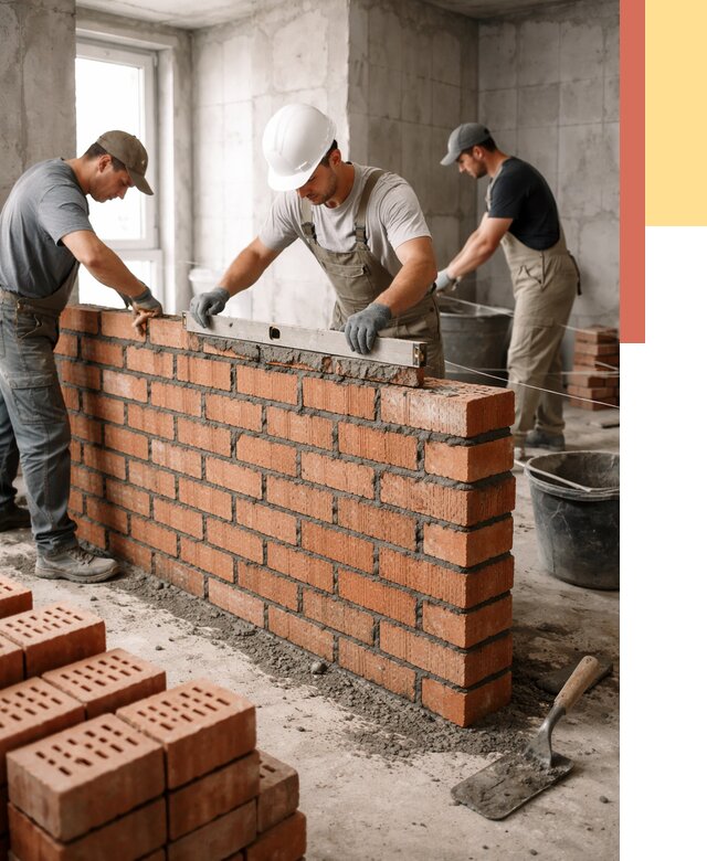 Кладка перегородок из кирпича в Троицке от 3609 руб. за м² | ОТДЕЛОЧНИК-Трц