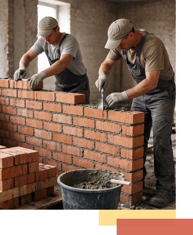 Кладка кирпичных перегородок под ключ в Троицке