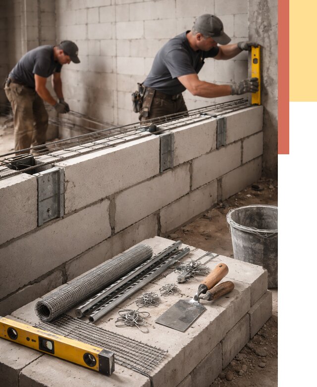Армирование кладки перегородок в Троицке от 773 руб. под ключ | ОТДЕЛОЧНИК-Трц
