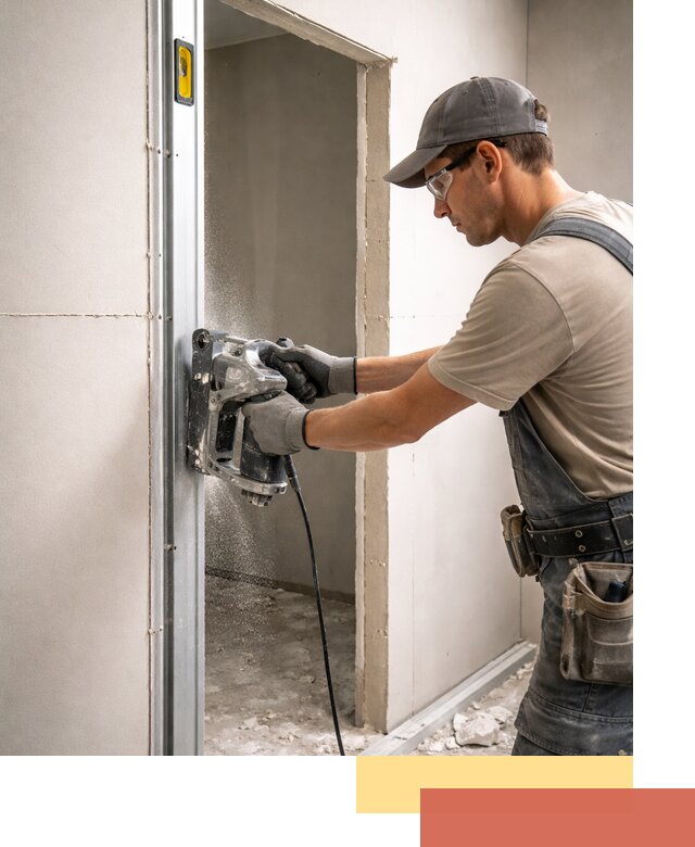 Устройство дверного проема в перегородке в Троицке