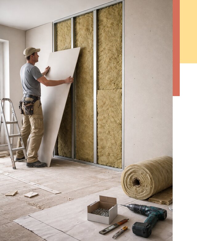 Перегородка из гипсокартона с шумоизоляцией в Троицке от 3217 руб. | ОТДЕЛОЧНИК-Трц