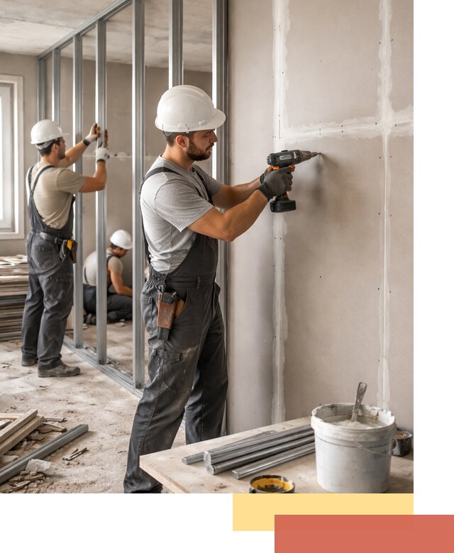 Перегородки из огнестойкого гипсокартона в Троицке под ключ