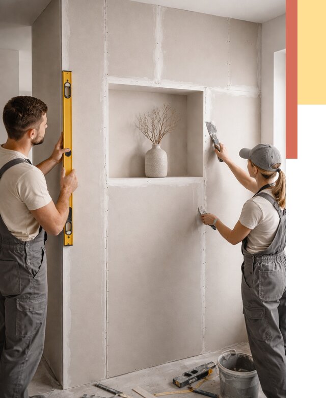 Перегородка из гипсокартона с нишей в Троицке от 3351 руб. под ключ | ОТДЕЛОЧНИК-Трц