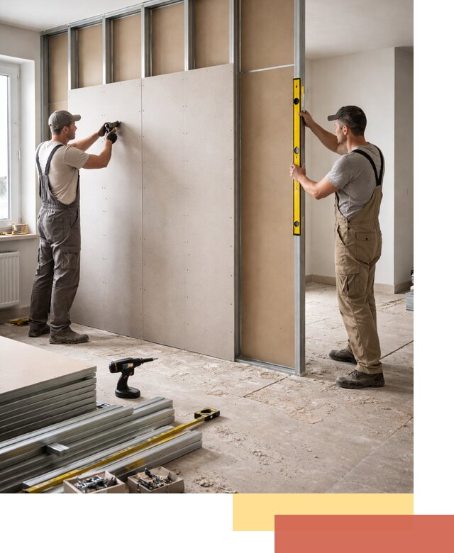 Зонирующая перегородка из гипсокартона под ключ в Троицке