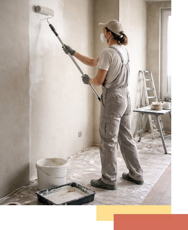 Покраска перегородок из гипсокартона в Троицке качественно и недорого