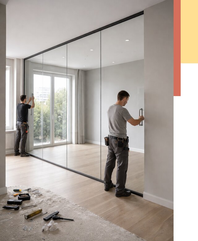 Изготовление стеклянных перегородок в Троицке от 12734 руб. под ключ | ОТДЕЛОЧНИК-Трц