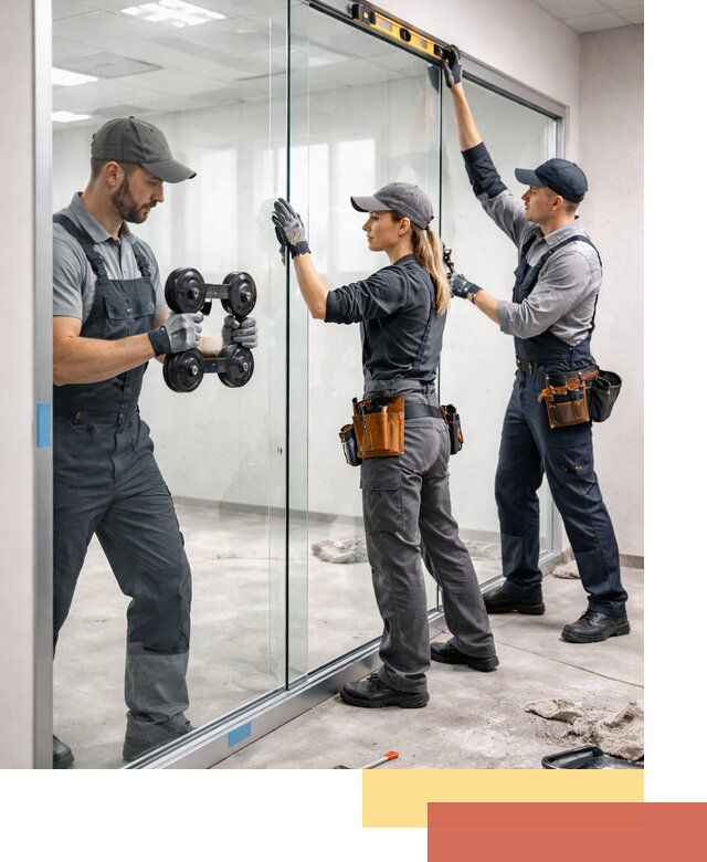 Профессиональный монтаж стеклянных перегородок в Троицке