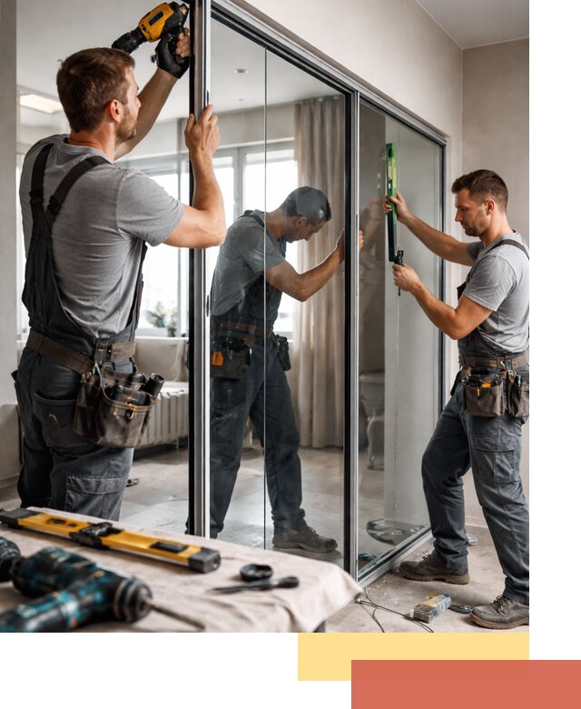 Каркасные стеклянные перегородки под ключ в Троицке