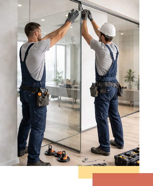 Безрамные стеклянные перегородки под ключ в Троицке